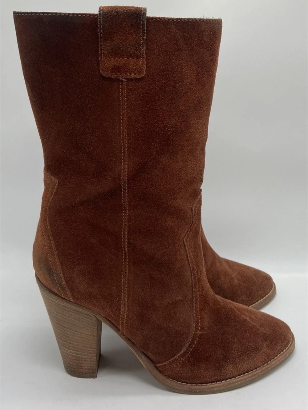 Aquatalia Florence Women's Weatherproof Mid Shaft High Heel Boots Bark Size 8.5